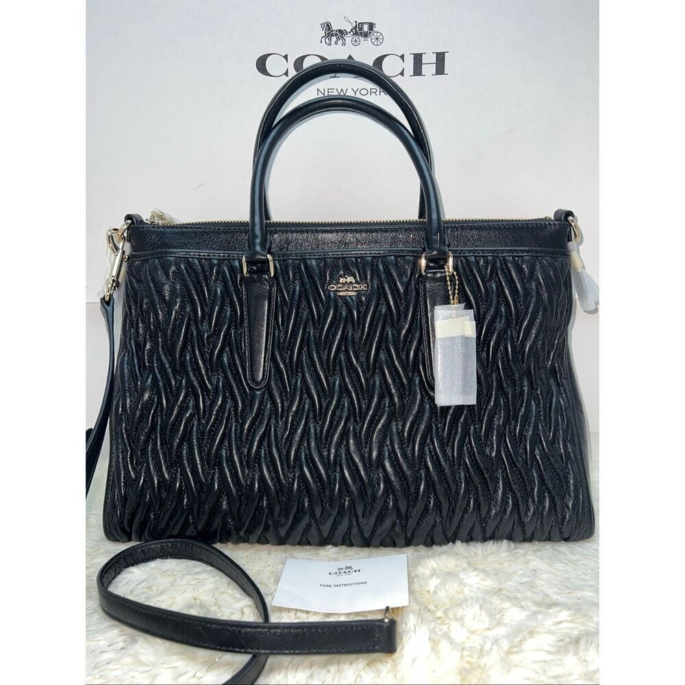 🔥🎁NWT! Coach Morgan Peeble Leather Satchel Handbag Black F37083 Msrp:$675.00